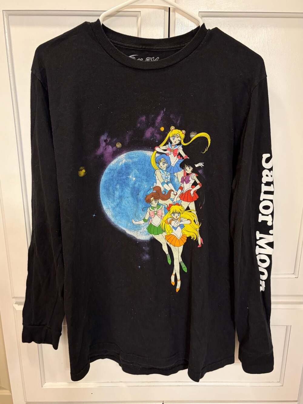 Sailor Moon Sailor Guardians Black Long Sleeve Graphic T-Shirt Medium